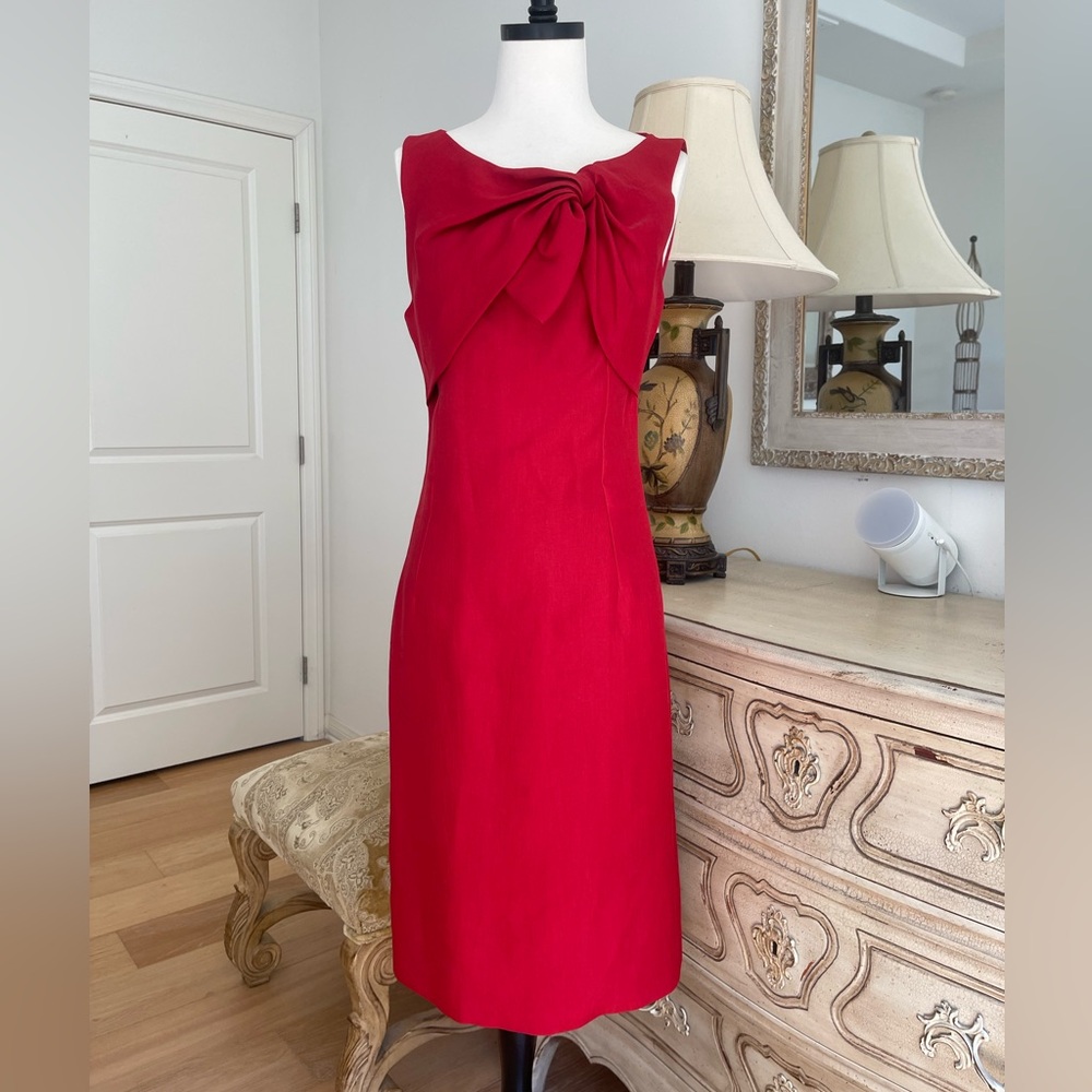 Giambattista Valli Paris red midi Sleeveless Dress size S, 42
